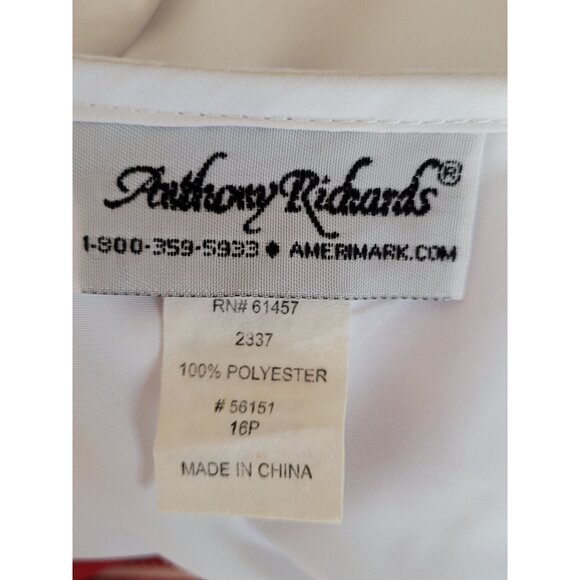Anthony Richards Womens Blouse 16P Vintage White Lace Cutout Button Front Short - Picture 4 of 7